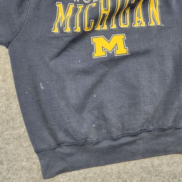 Pro Player Navy and Yellow Michigan Wolverines Sweatshirt - Picture 11 of 14